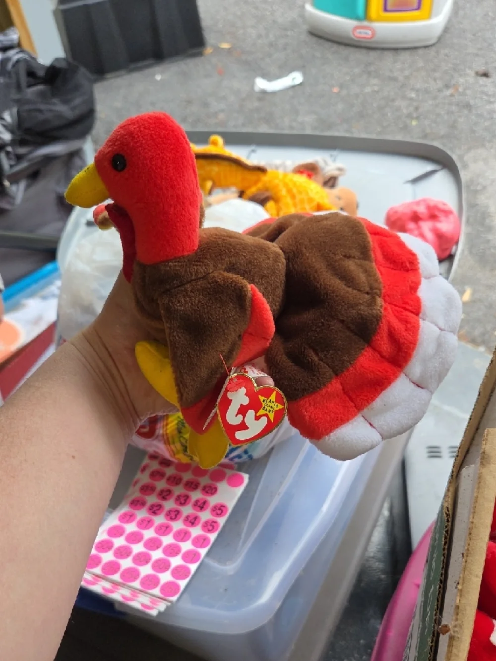 Ty Plush Turkey Bird Toy - Red, Brown & Yellow